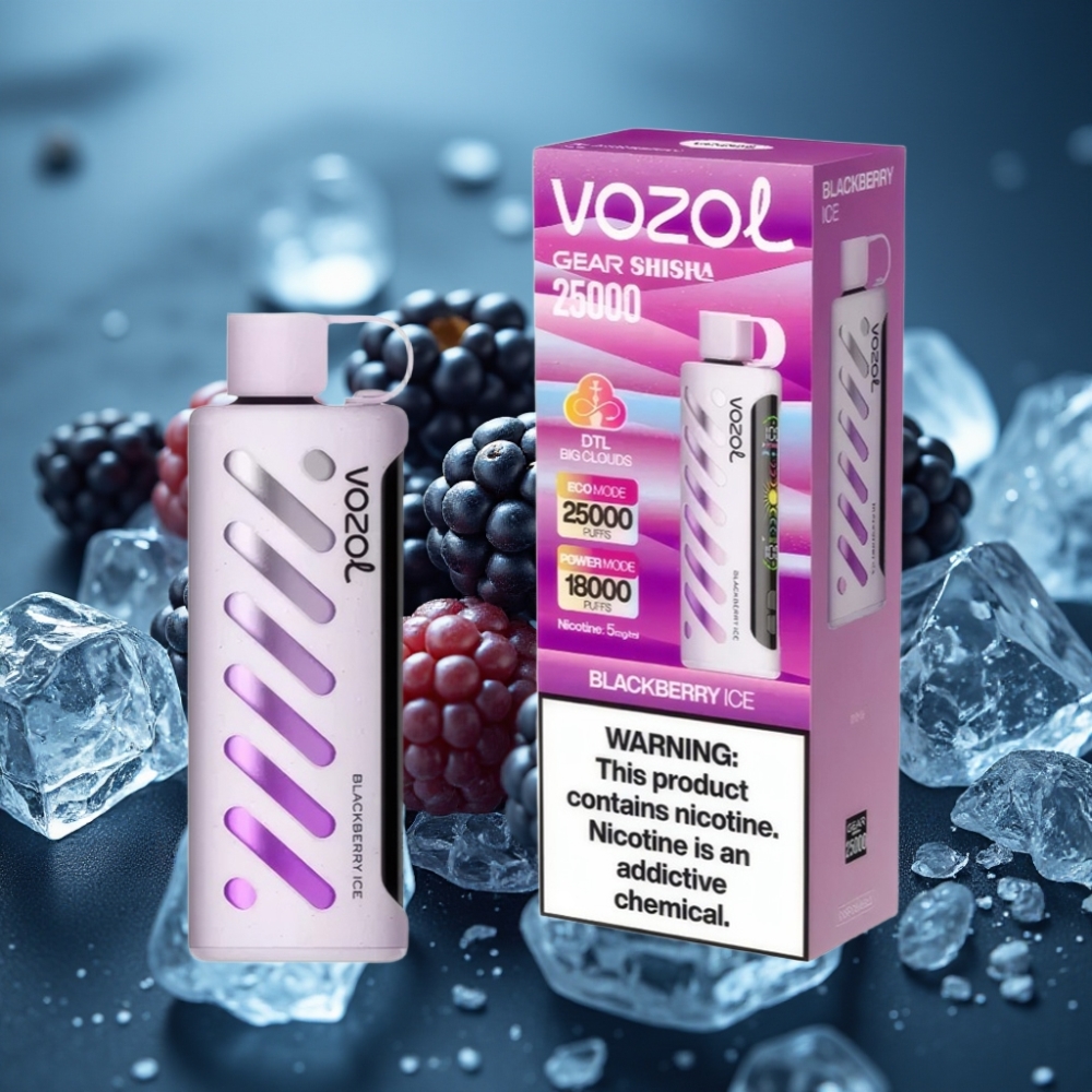 VOZOL Gear Shisha 25000 Puffs - توت أسود مثلج بنظام S.i.L.C Tech
