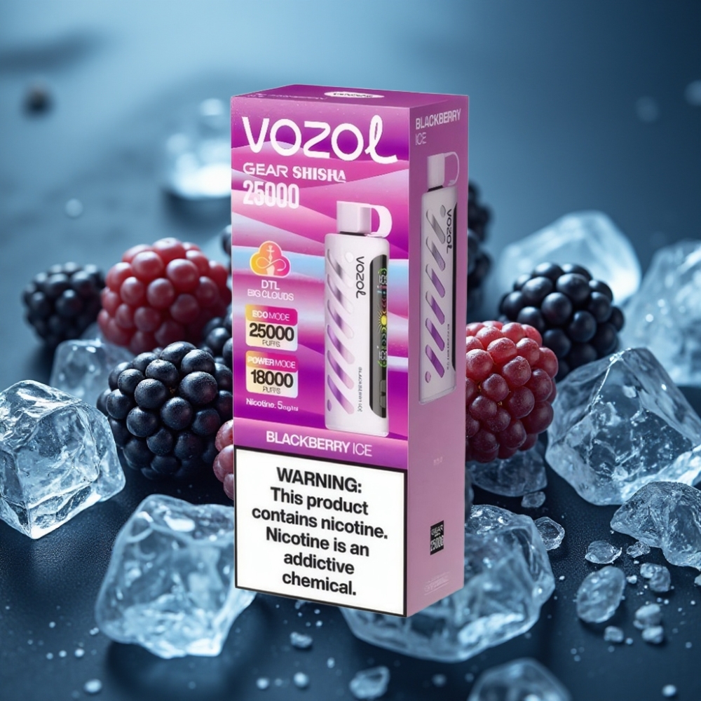 VOZOL Gear Shisha 25000 Puffs - توت أسود مثلج بنظام S.i.L.C Tech