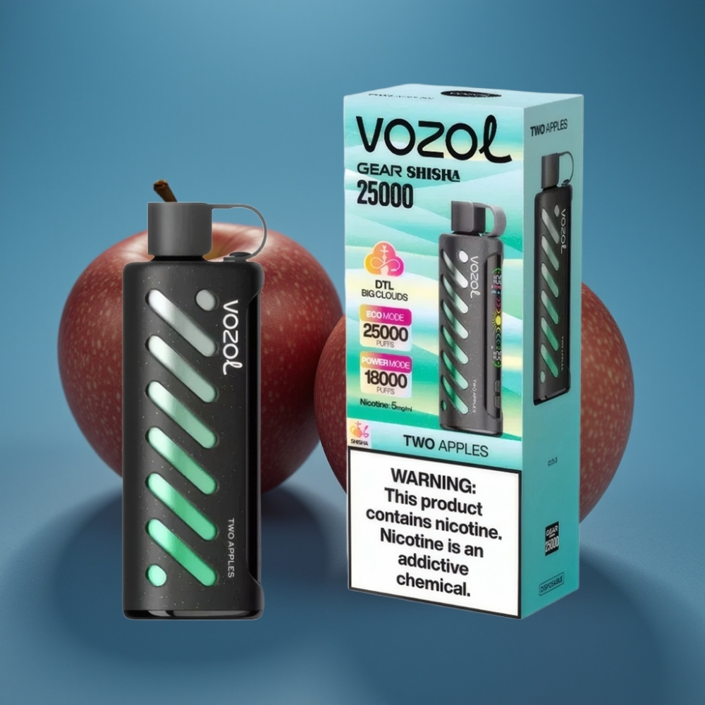 VOZOL Gear Shisha 25000 Puffs - تفاحتان (Two Apples) - 5mg - تقنية S.i.L.C - 1000mAh