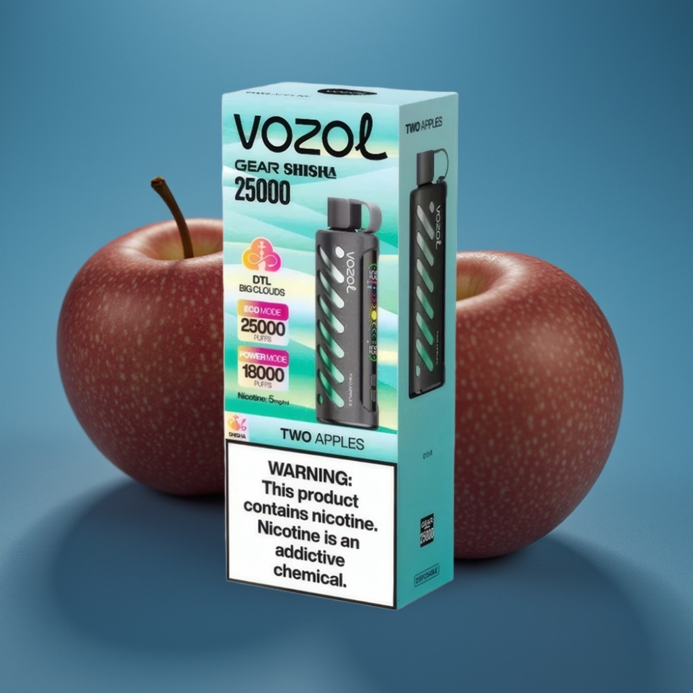 VOZOL Gear Shisha 25000 Puffs - تفاحتان (Two Apples) - 5mg - تقنية S.i.L.C - 1000mAh
