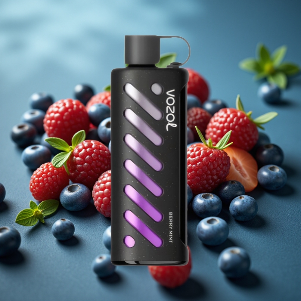 VOZOL Gear Shisha 25000 نفخة بنكهة التوت بالنعناع - تقنية S.i.L.C - بطارية 1000mAh