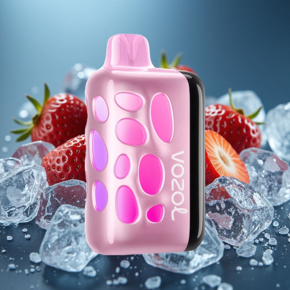 VOZOL RAVE 40000 Strawberry Ice Disposable Vape with Beat-Synced Party Mode & Vibrant Glow