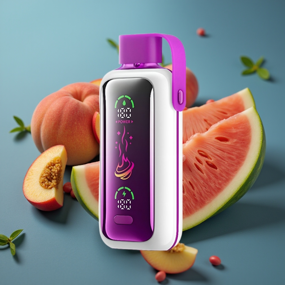 VOZOL Star 20000 Puffs بشريحة مزدوجة و شاشة HD 2.2 بوصة بنكهة الخوخ والمانجو والبطيخ