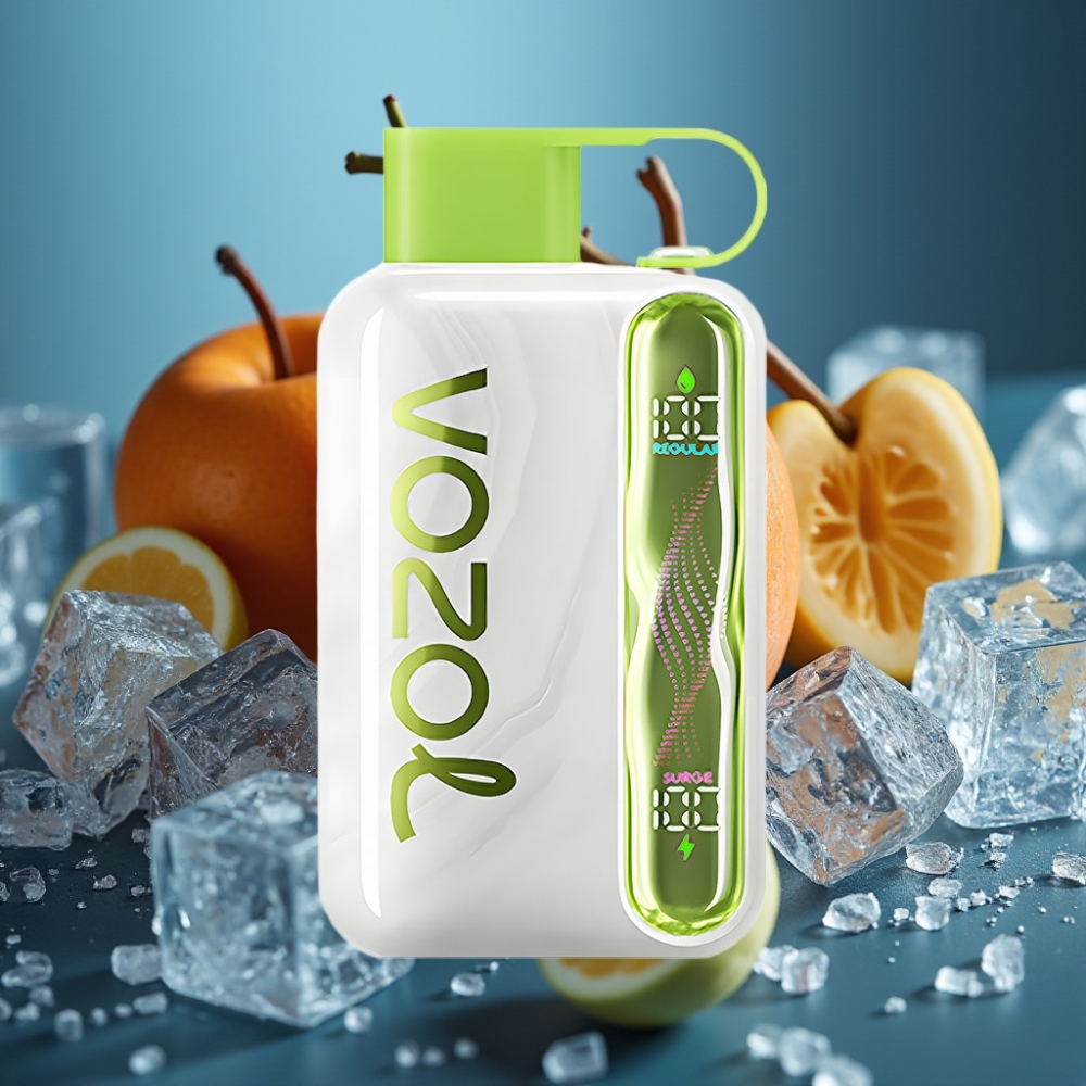 VOZOL STAR 40000 فاب تفاح حامض مثلج - 1000mAh، نيكوتين 20/50 مجم/مل، شحن Type-C