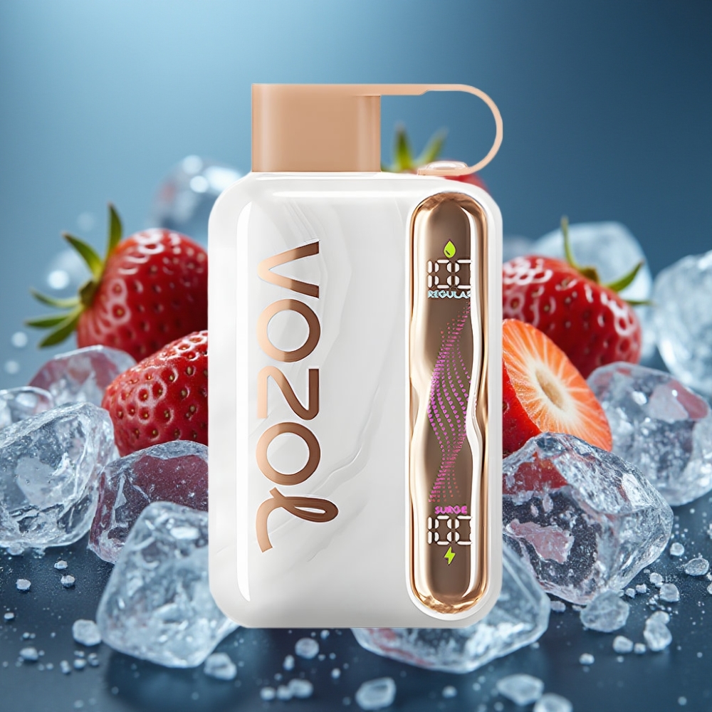 Vozol Star 40000 فايب بطعم الفراولة آيس - 1000 مللي أمبير، نيكوتين 20/50 مجم/مل، شحن Type-C