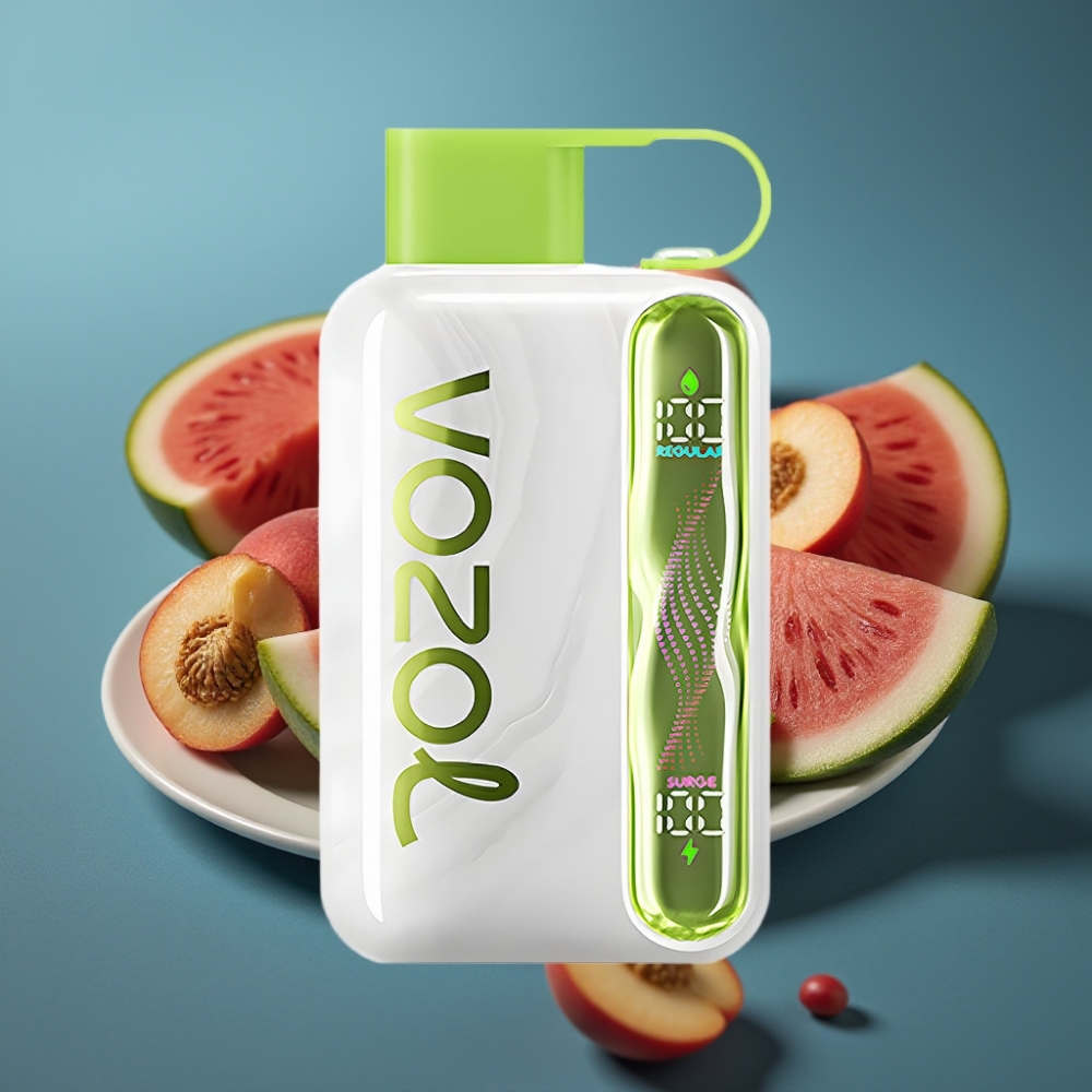 Vozol Star 40000 فايب disposable بنكهة البطيخ والخوخ الحامض، سعة بطارية 1000mAh، شحن Type-C