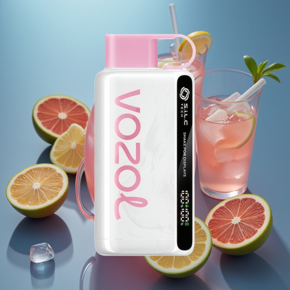 VOZOL STAR 9000/12000 شيشة إلكترونية وردي ليموناضة - شحن أسرع، بطارية 650mAh، S.i.L.C TECH