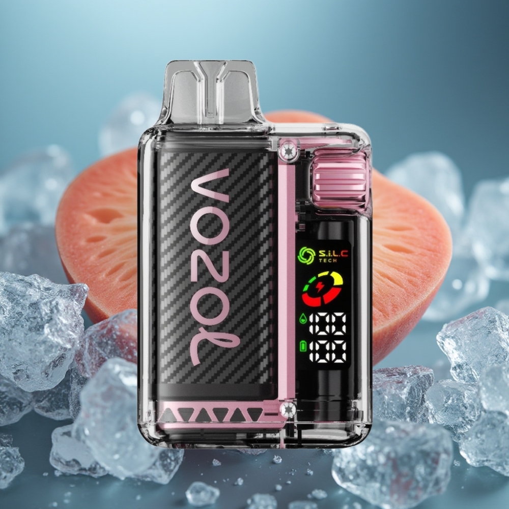 VOZOL Vista 20000 Puffs Peach Ice – 650mAh Battery, 2% Nicotine, OLED Screen, S.i.L.C Dual Mesh Coil