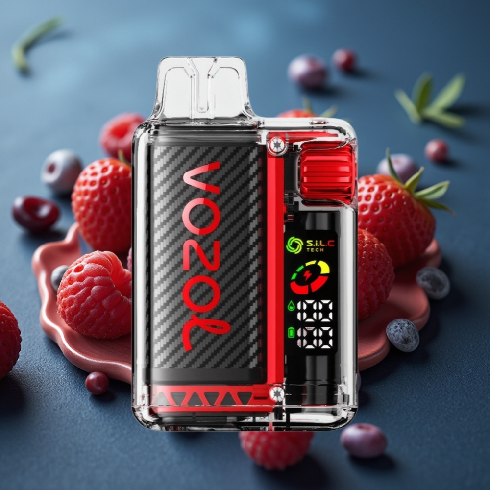 VOZOL Vista 20000 Puffs سيجارة إلكترونية للاستخدام مرة واحدة بنكهة الفراولة والتوت والكرز - بطارية ٦٥٠ مللي أمبير/ساعة